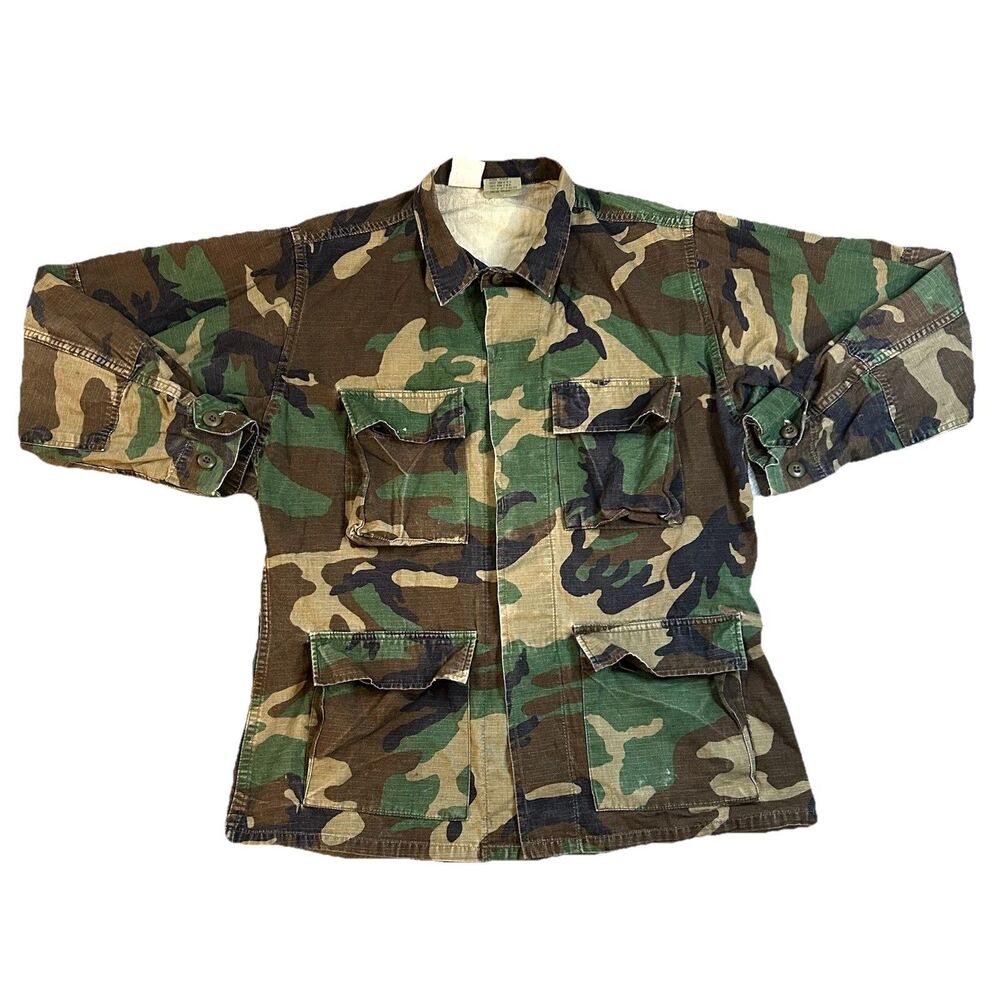 Vintage Propper Military BDU Woodland Camo Combat Jacket Gorpcore Regular Medium